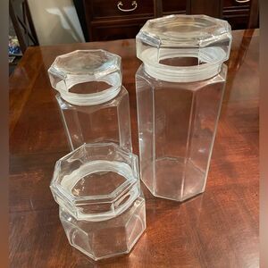 Arcoroc Luminarc Clear Glass Octime Canister Set of 3